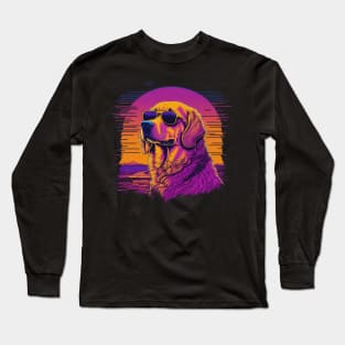 cute golden retriever dog in sunglasses Long Sleeve T-Shirt